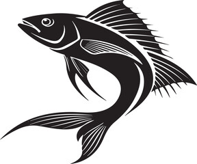 Kurial fish silhuette vector design with white background .