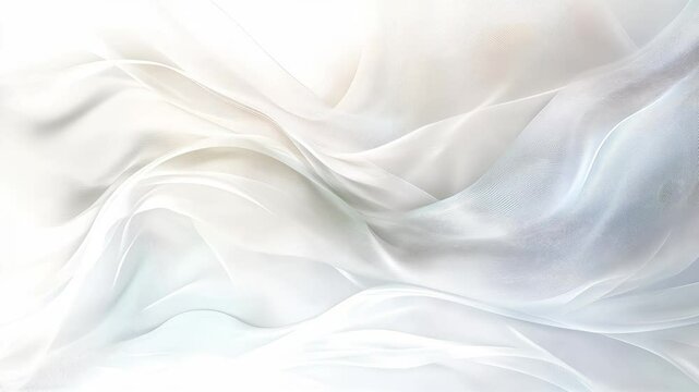 white silk fabric wave folds with soft glowing minimal texture