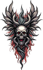 Fototapeta premium skull with wings tattoo