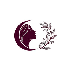 Mental Health vector silhouette with green nature and yoga style 