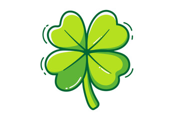 Fototapeta premium Green Shamrock Clover Leaf Cartoon Vector Design - St. Patrick's Day Lucky Symbol Vector, Collection, isolated on transparent Background.
