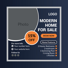 Modern Home For Sale Social Media Post Design