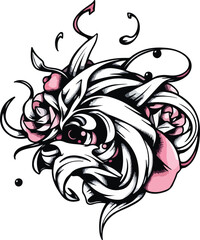 abstract floral ornament tattoo