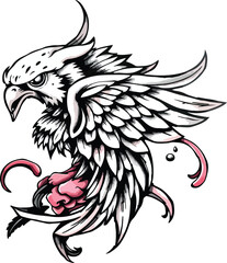 eagle tattoo vector 