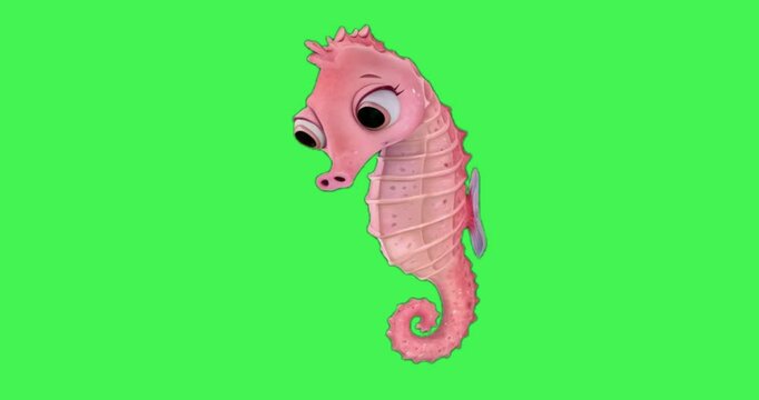 seahorse green screen
