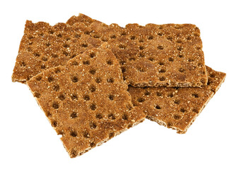 Crispbread crackers, crispy buckwheat bread isolated on a transparent background. Completely in focus. Full depth of field. PNG.