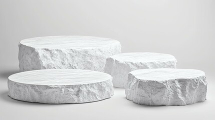 Minimalist White Stone Pedestal Display