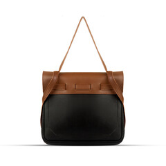 multi color black and brown women bag isolated on white background