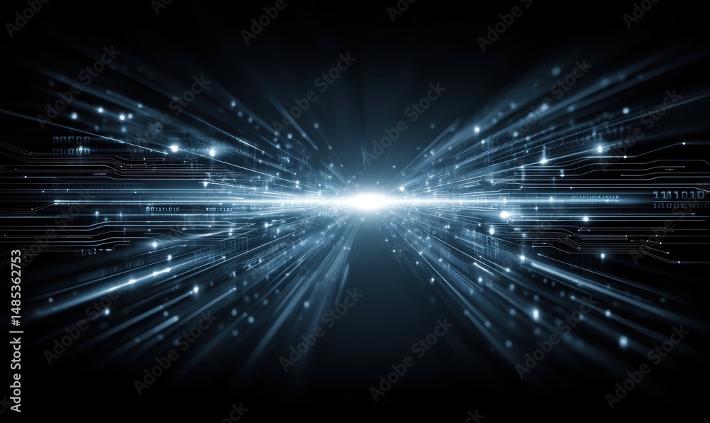 Fototapete dynamic light patterns digital realm visual art futuristic environment abstract viewpoint technology