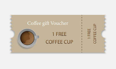 Ticket for a free cup of coffee.
