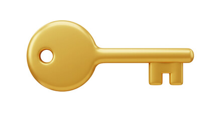 Golden key unlock security access password safe house secret mystery success solution concept illustration