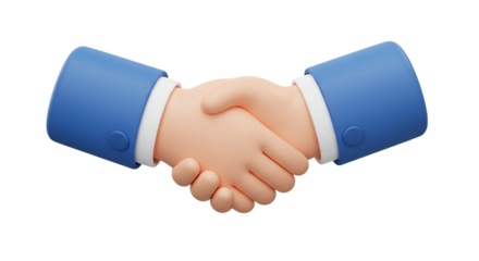 Handshake illustration business deal partnership agreement cooperation success teamwork professional 3d render