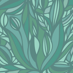 Hand-drawn floral ornament in vintage style