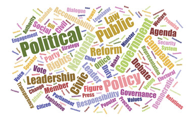 Editable Politicians Word Cloud Layout – Political Typography Art with Government & Leadership Terms in Editable Vector Format