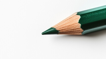 Minimalistic macro photo of a sharpened blue colored pencil on a soft gradient background. Ideal for illustrating creativity, art tools, education, stationery, and design themes.
