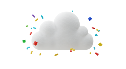 White Cloud with Confetti