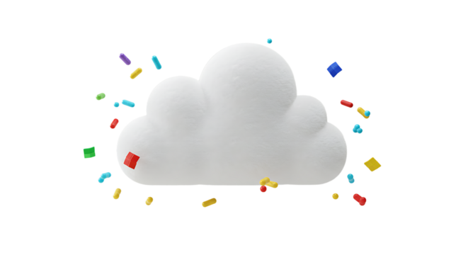 White Cloud with Confetti