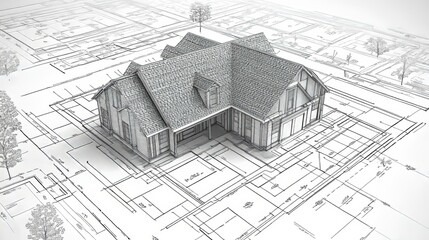 Obraz premium Architectural Design Blueprint of a House