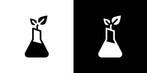 GMO icon flat vectors set. black and white