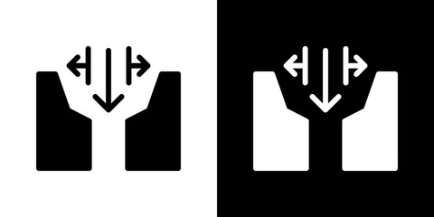 Gap icon flat vectors set. black and white