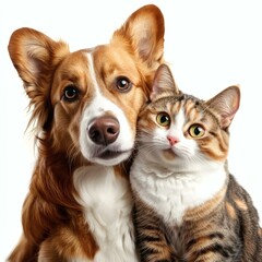 Obraz premium Friendship Between Dog and Cat
