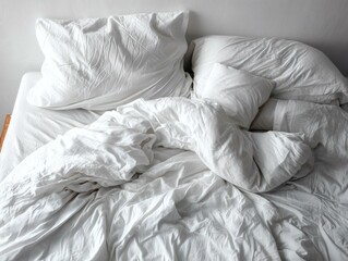 Messy White Bed Linens