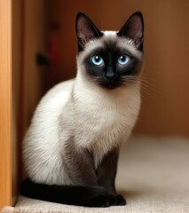 Beautiful Siamese Cat Portrait