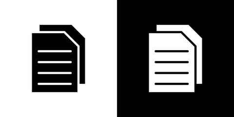 Copy icon flat vectors set. black and white