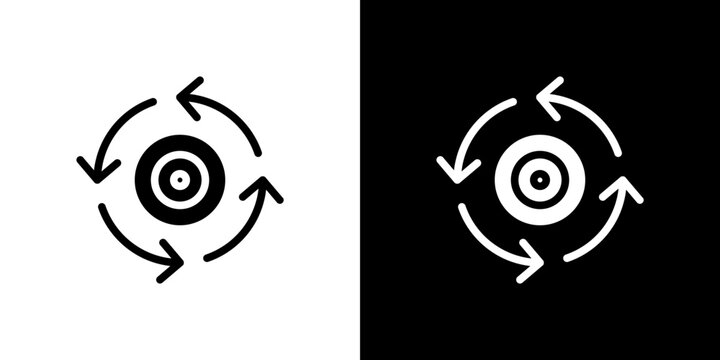 Consistency icon flat vectors set. black and white