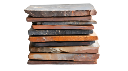 Stack of Tiles on Transparent Background - Professional Stock Photo
