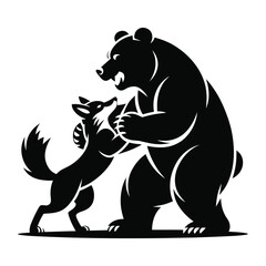 vector illustration of cartoon bear