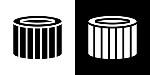 Air filter icon flat vectors set. black and white