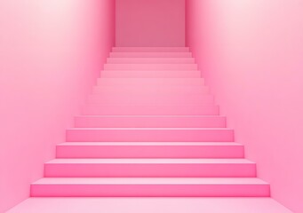 Pink Staircase in a Monochromatic Room