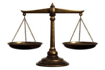 Classic brass balance scale representing justice and equality