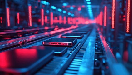 High-tech assembly line for smartphones