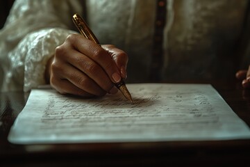 Hand writing a letter