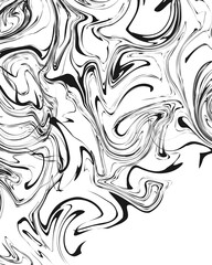 Swirl Monochrome Pattern, Marble, Abstract Wave Background, Black and White, Minimalist, Liquid, Vintage Art