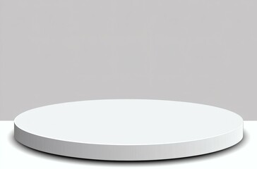 Empty White Round Stage Platform Mockup