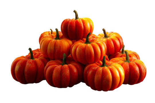 Pile of vibrant orange and yellow pumpkins for autumn decor