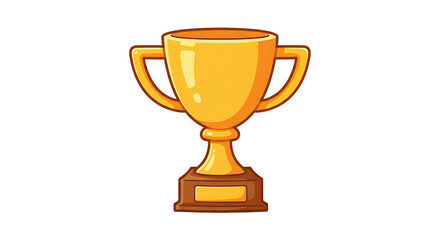 Golden trophy with brown base