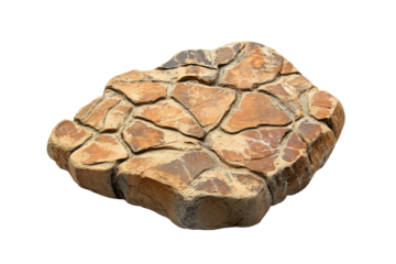 a stone block with a pattern of rocks