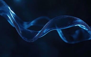 Fluid, dynamic blue ribbons