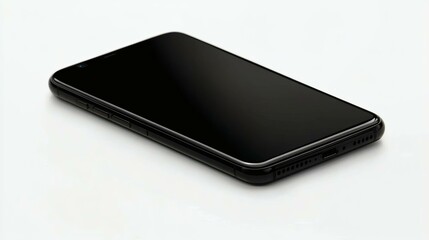 Black Smartphone on White Background