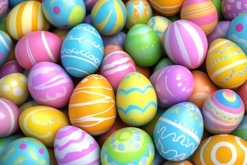Fototapeta premium Colorful Easter Eggs Illustration