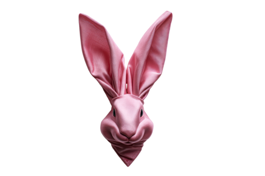 Pink rabbit head with long ears against transparent background - Powered by Adobe