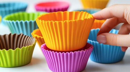 Colorful Cupcake Liners with a Hand