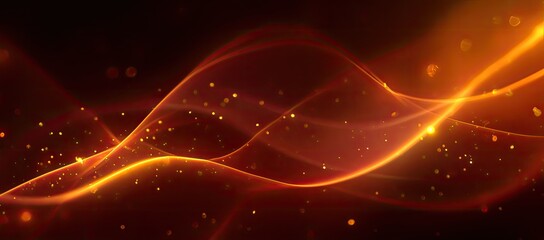 Abstract fiery waves of golden light