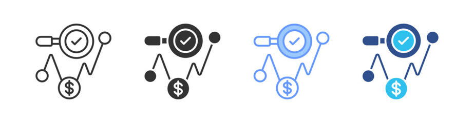 Sales Forecast Multi Style Icon Set Vector 