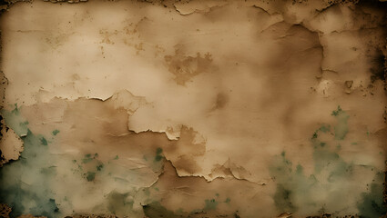 Obraz premium Aged brown paper texture evokes a vintage world map on an antique parchment page