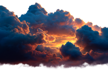 Sunset hued clouds on a clear background
